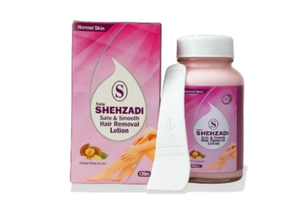 Shehzadi New Safe & Smooth Hair Removal Lotion for Normal Skin – 120ml (with Added Shea Butter)